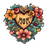 Mother's Day Heart with Flowers