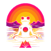 Synthwave Frog Vaporwave 80s