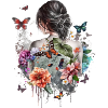 Fille aux papillons