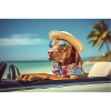 Cool Magyar Vizsla wearing sunglasses