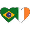 Brazil Ireland Flag Heart
