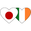Japan Ireland Flag Heart