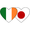 Irlande Japon Flag Heart