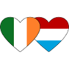 Ireland Luxembourg Flag Heart