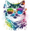 Aquarelle Cat Cool Cat