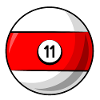Billardkugel 11 rot Billard elf