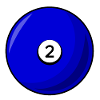 Billardkugel 2 blau Billard zwei
