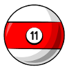 Billardkugel 11 rot Billard elf