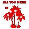 Vivid Valentine's Day Palm Tree Illustration