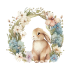 Rabbit flower wreath