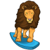 Lion Surfing Surfboard Summer