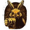 Cute rabbit and beer lover