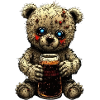 Guseliger Teddy mit Bier