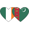 Ireland Turkmenistan Flag Heart