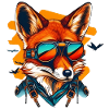 Fox with aviator goggles