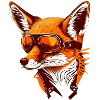 Fox with aviator goggles