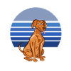 Vizsla Dog Retro Blue