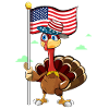 Turkey With American Flag