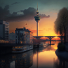 Sunset in Dusseldorf