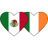 Mexiko Irland Flagge Herz