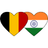 Belgium India Flag Heart