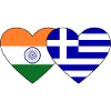 Inde Grèce Drapeau Coeur