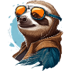 Sloth with aviator goggles