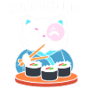 Cat eats sushi Sushi lover