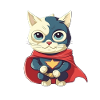 Chat héros mignon