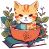 Cute cat in mug