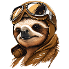 Sloth with aviator goggles