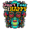 Monkey wise / philosopher & Happy