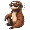 Faultier mit Fliegerbrille