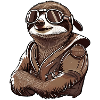 Sloth with aviator goggles