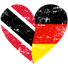 Trinité-et-Tobago Allemagne Flag Heart