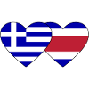 Grèce Costa Rica Drapeau Coeur