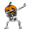 Dabbing Skeleton Pumpkin Glowing Halloween