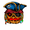 Pirate Pumpkin Glowing Skeleton Halloween