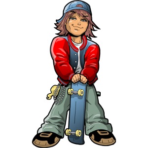 Oldschool Legends ® Stylischer Skateboarder