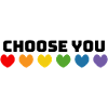 Rainbow hearts choose you black