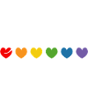 Regenbogenherzchen gluecklich weiss