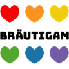 Regenbogenherzchen Braeutigam schwarz