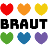 Regenbogenherzchen Braut schwarz
