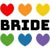 Regenbogenherzchen Bride schwarz