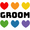 Rainbow Hearts Groom black