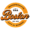 Boston Retro Circle Logo Print