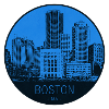 Boston Skyline Blue Circle