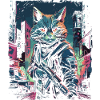 Katze Cyber Cat Katzen Punk