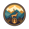 Mountains with deer