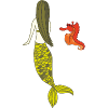 Mermaid date with seahorse